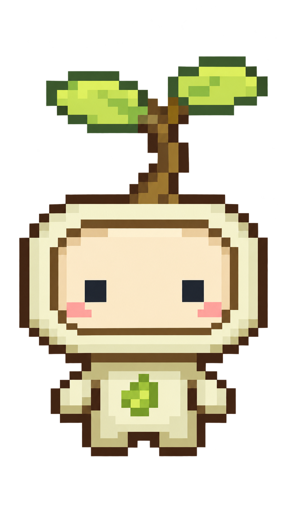 A small pixel art sprout companion